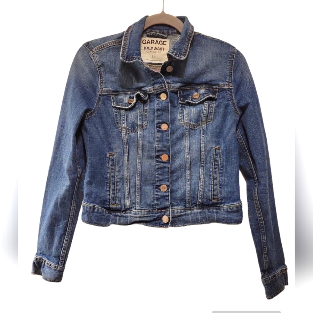 Garage, Denim Jacket, Jean Jacket, Classic Fit, 6 Buttons Front, Women's sz 2, 2